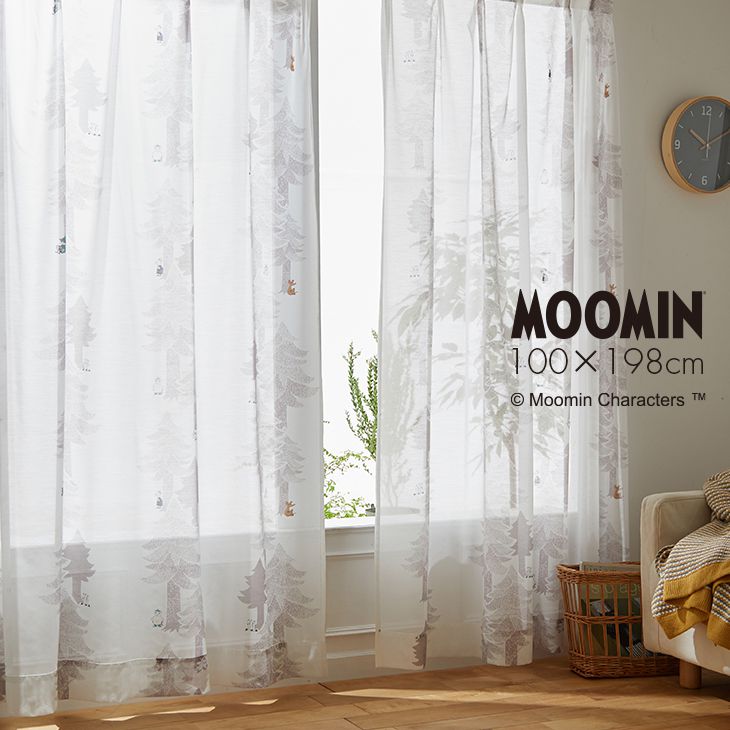 レースカーテン MOOMIN/ムーミン プート (幅100×丈198cm)