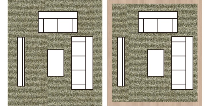 カーペットの敷き方いろいろ。