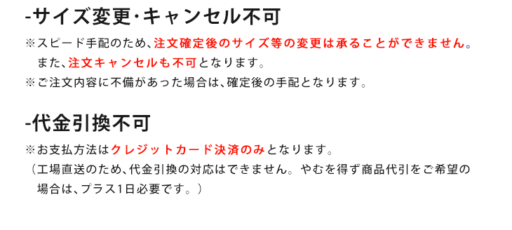 スピード便注意事項の詳細