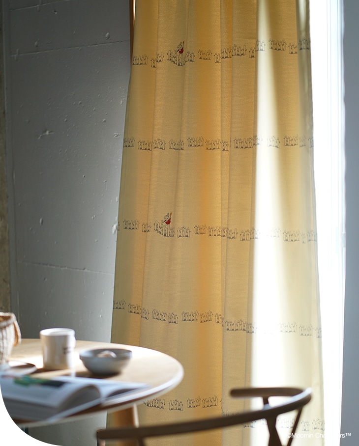 遮光カーテン MOOMIN ムーミン ニョロニョロボーダー