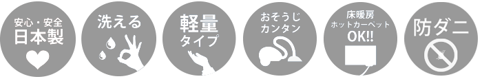 日本製ラグ 床暖房・ホットカーペット対応ラグ 洗えるラグ お掃除カンタンラグ 軽量ラグ 防ダニラグ