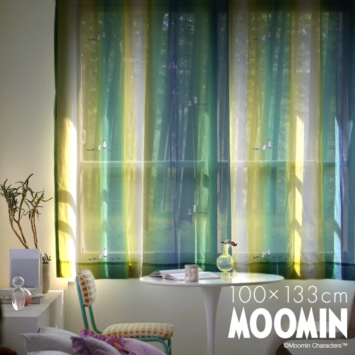 カーテン レース MOOMIN/ムーミン オーロラボイル (幅100×丈133cm  1枚入)