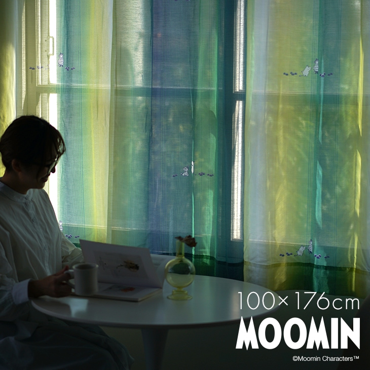 カーテン レース MOOMIN/ムーミン オーロラボイル (幅100×丈176cm  1枚入)