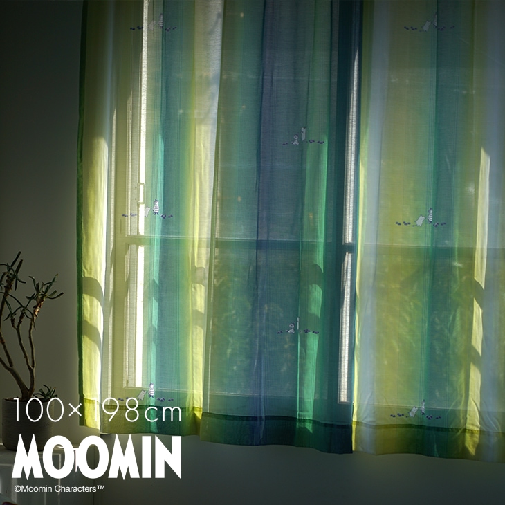 カーテン レース MOOMIN/ムーミン オーロラボイル (幅100×丈198cm  1枚入)