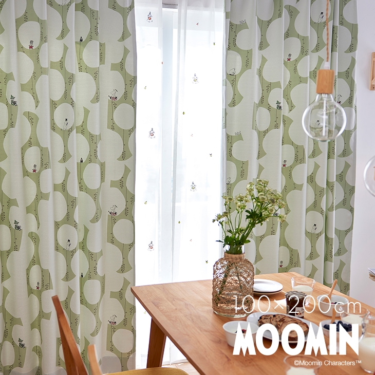 遮光カーテン MOOMIN/ムーミン ベリーガーデン (幅100×丈200cm  1枚入)