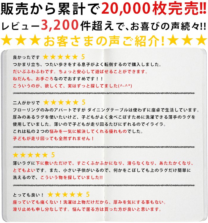 累計10000枚突破！大人気！防音効果もある下敷き専用ラグ ふかぴた！