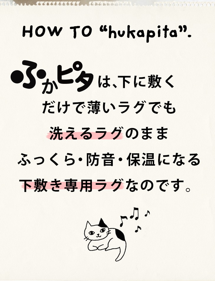 下敷き専用ラグ「ふかぴた」とは？