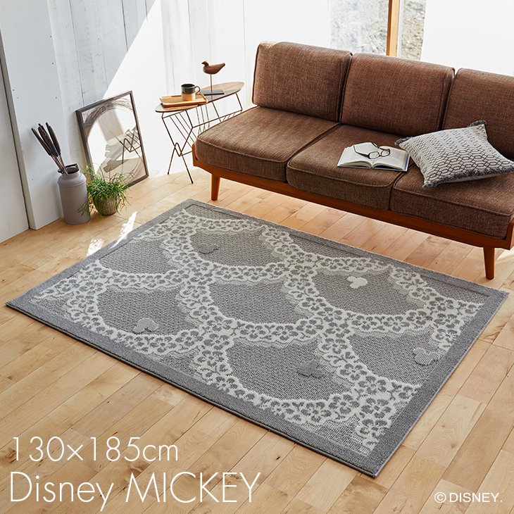 Mickey/ミッキー フラワーリースラグ DRM-1071 (130×185cm)