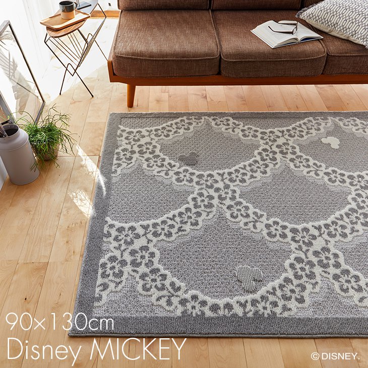 Mickey/ミッキー フラワーリースラグ DRM-1071 (90×130cm)