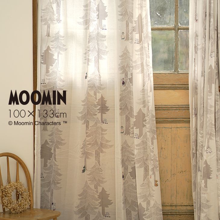 レースカーテン MOOMIN/ムーミン プート (幅100×丈133cm)