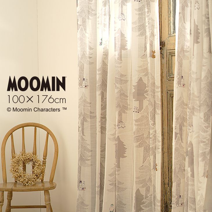 レースカーテン MOOMIN/ムーミン プート (幅100×丈176cm)