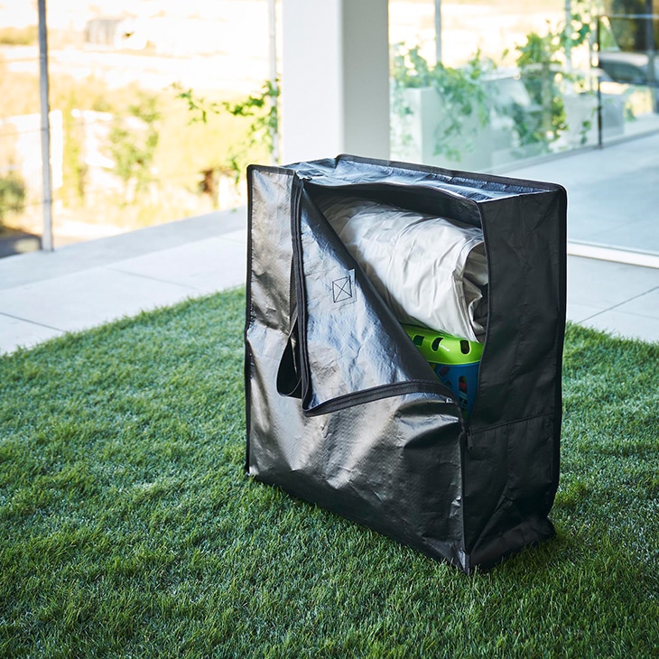 tower タワー ポリエチレンシートポケット付きおもちゃ収納バッグ (ブラック)