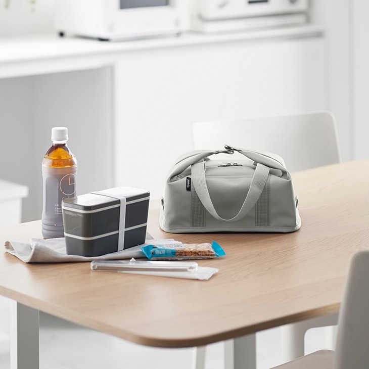 tower タワー スーパー・コンビニ弁当がそのまま入る洗えるお弁当バッグ (ライトグレー)