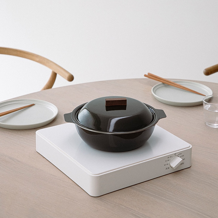 KINTO キントー 琺瑯鍋 IH対応 1L KAKOMI ステンレス 琺瑯 (チャコール)