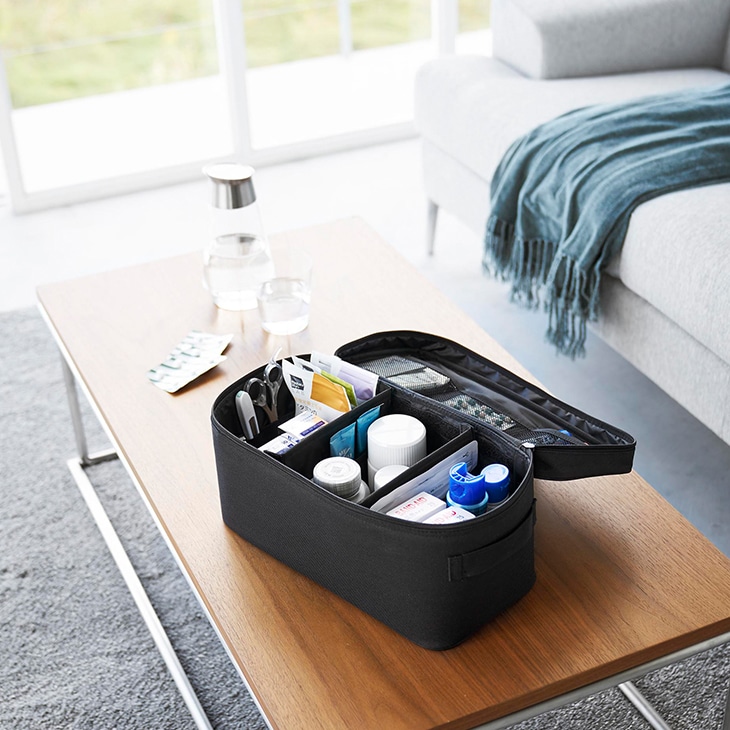 tower タワー 救急バッグ 仕切り付き (ブラック)