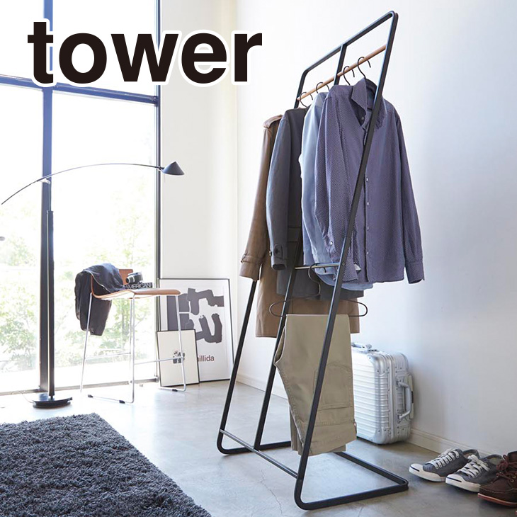 tower タワー コートハンガーワイド（ブラック） th-4903208027397