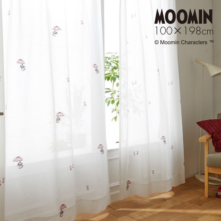 レースカーテン MOOMIN/ムーミン アンブレラ (幅100×丈198cm)