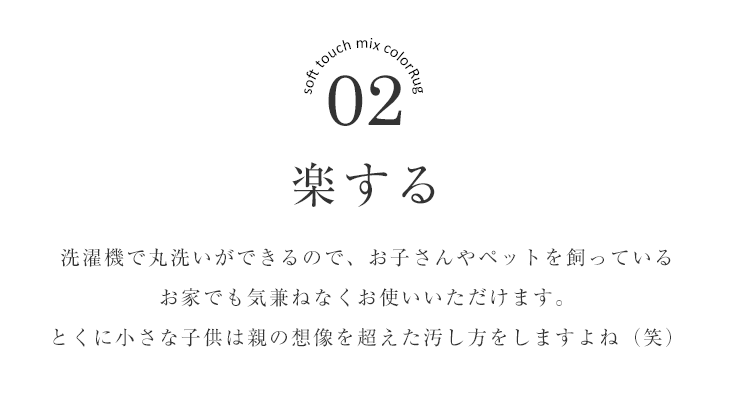 ラグ やわらかミックス（185×240cm） おしゃれポイント