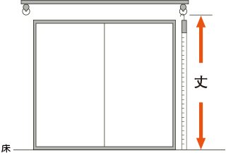 カーテン丈・長さの測り方。掃き出し窓のカーテン丈・長さの測り方。