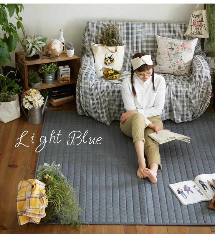 デニム　リビング　ラグカーペット 楽天市場】ラグ リバーシブル パッチワーク柄 デニム ラグ 140×200 綿